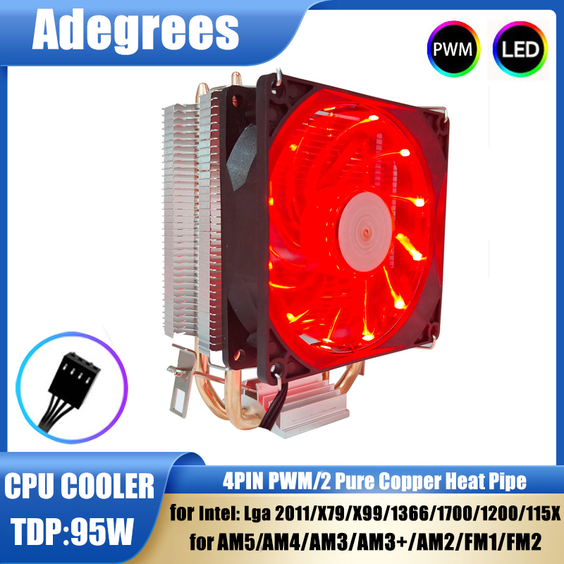 Cpu Cooler - 2 Wärmerohren CPU-Kühlerturm 3PIN/4PIN PWM 90