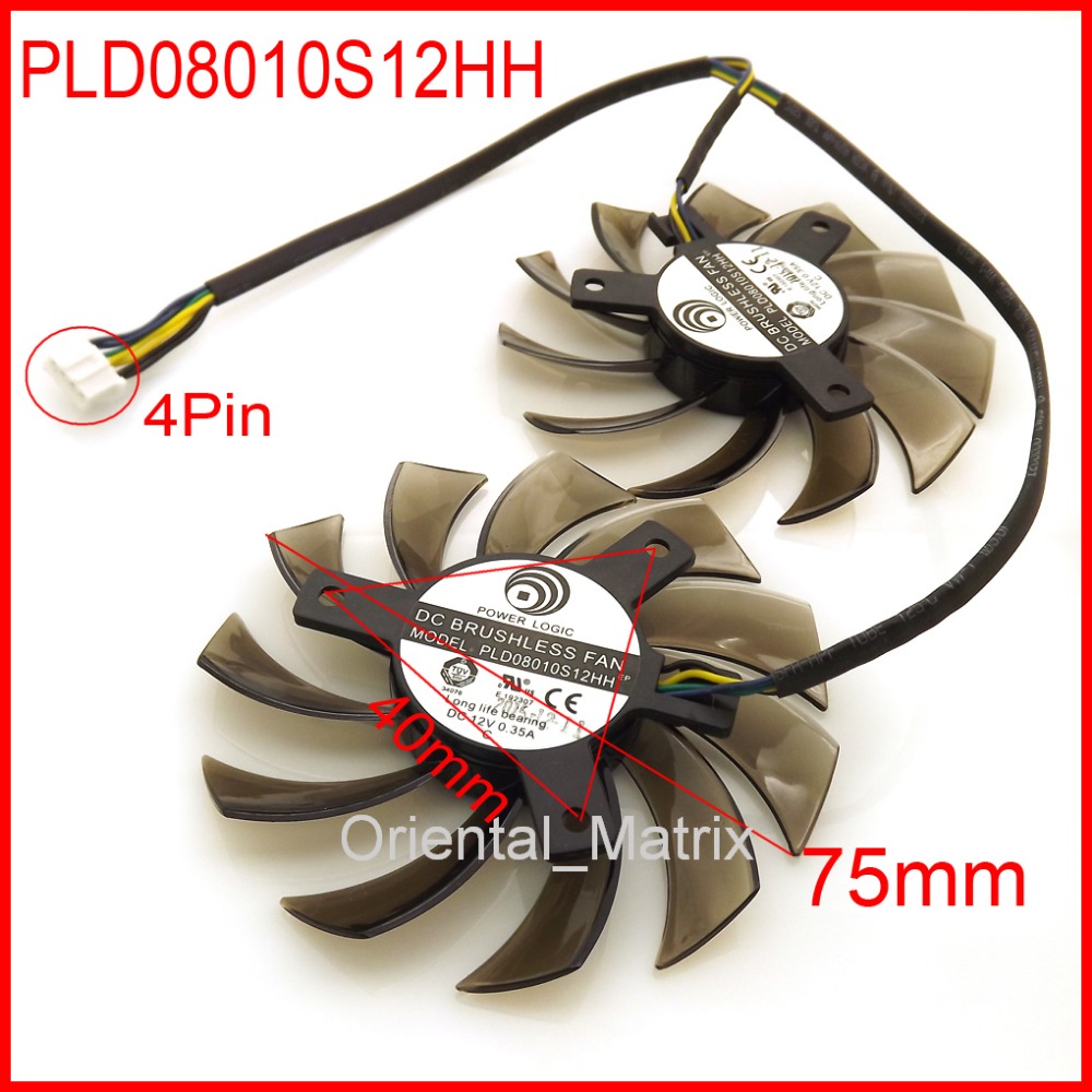 Air Cooler Cpu - Kostenloser Versand 2 teile/los PLD08010S12HH 75mm